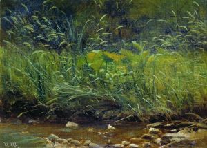 Pond shore by Ivan Shishkin