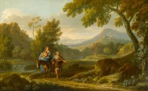 The Flight to Egypt by Jan Frans van Bloemen