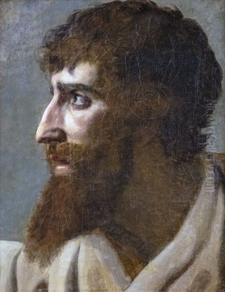 Study of man's headFrancais:Etude de tete d'hommeItaliano:Studio della testa dell'uomo - view 1