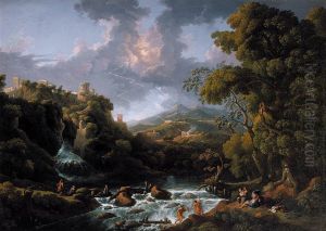 A Scene in the Roman Campagna by Jan Frans van Bloemen