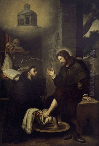 S. Augustin washes Christ's Feet - view 1
