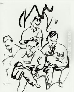 Four Men by Jules Pascin