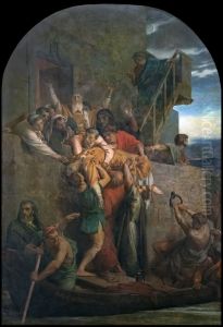 Christian martyr descended in a boatFrancais:Martyr Chretien descendu dans une barqueItaliano:Martire cristiano discese su una barca by Alexandre Cabanel