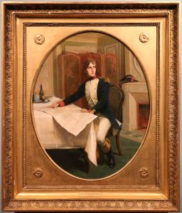 Bonaparte en uniforme d'officier de volontaires, etudiant une carte