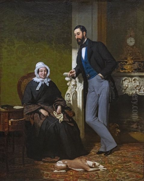 Portrait of Madame Coste, and her son AlphonseFrancais:Portrait de Madame Coste, nee Reboulh, et de son fils AlphonseItaliano:Ritratto di Madame Coste, nata Reboulh, e suo figlio Alphonse - view 1