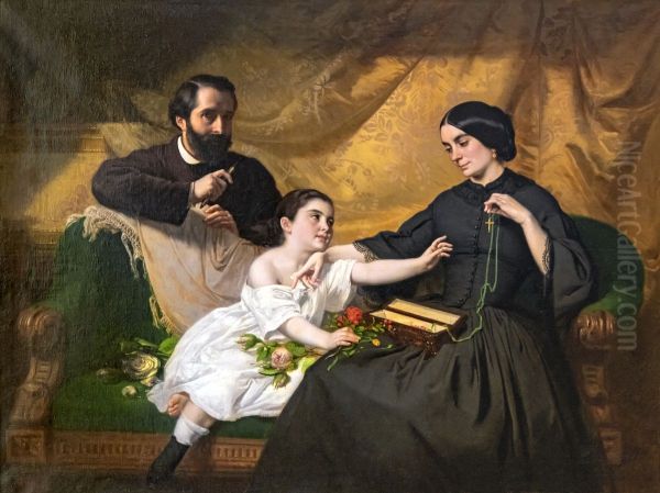 Self-portrait of the artist in his familyFrancais:Autoportrait de l'artiste en familleItaliano:Autoritratto dell'artista nella sua famiglia - view 1