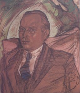Portret meski w okularach by Stanislaw Ignacy Witkiewicz (Witkacy)