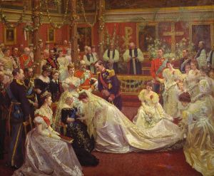 Prins Carl og prinsesse Maud's bryllup pa Buckingham Palace by Laurits Tuxen