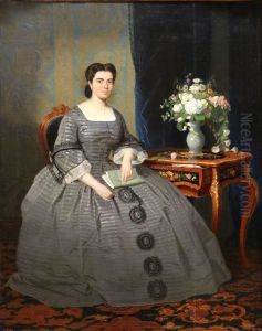Portrait de Madame Alphonse Coste-Reboulh, nee Dussau (1834-1914) by Jean Jalabert