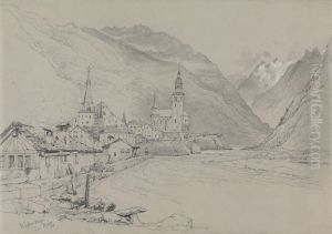 Visp or Viege, near Brig by Samuel Prout