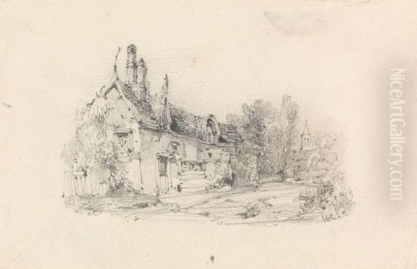 Farmhouse with Church in Distance - view 1