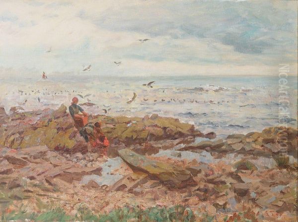 People on a beach. Bretagne. - view 1