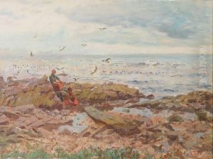 Figurer pa stranden. Bretagne. Figurer pa stranden. Bretagne.