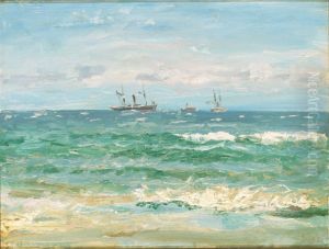 Skagen strand med skibe i horisonten. Skagen strand med skibe i horisonten.