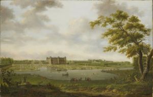 Chantilly en 1781, vue prise du Vertugadin by Hendrik-Frans De Cort