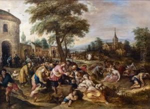 The seven episodes of the works of mercyFrancais:Les sept episodes des oeuvres de misericordeItaliano:I sette episodi delle opere di misericordia by Frans Francken the Younger