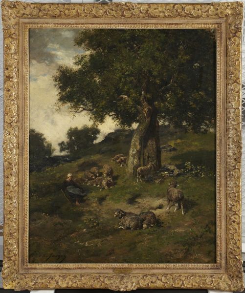 Shepherdess and Sheep - view 1