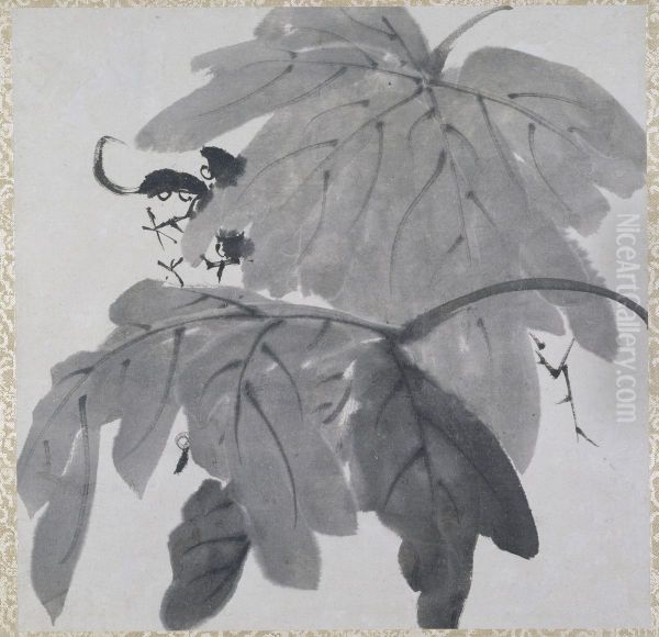 Two Grape Leaves - view 1