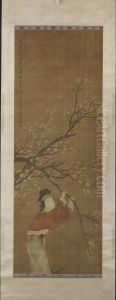 Girl and Plum, Ming style by Tang Yin