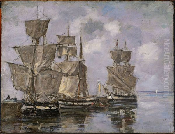 Navires dans le Port a Honfleur - view 1