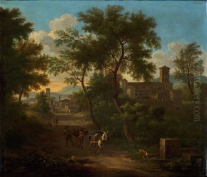 Landscape with a Church and Mules on a Path