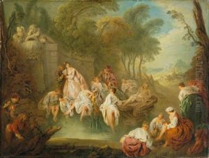 Bathing Party in a Park by Jean-Baptiste Pater