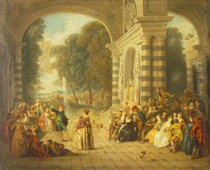 Les plaisirs du bal (after Jean-Antonie Watteau) by Jean-Baptiste Pater