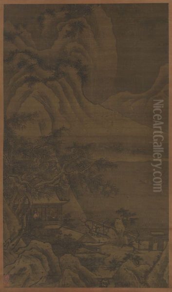 Snowy Mountains and Flowering Plum - view 1