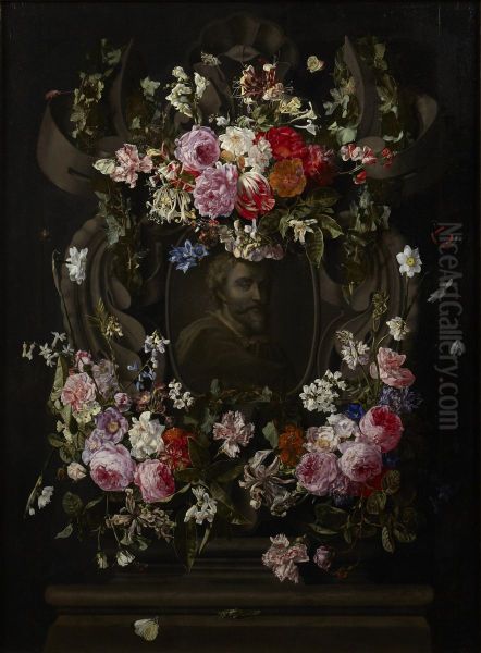 Cartouche with Flowers - view 1