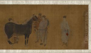 Judging a Horse (Xiang ma tu xiang ma tu) by Zhao Mengfu