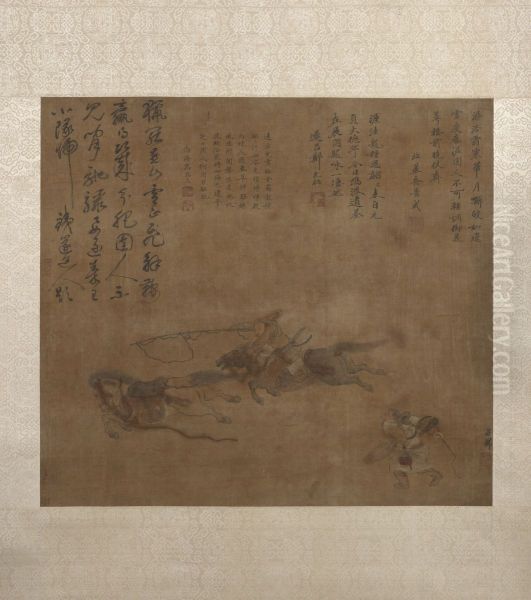 Mongol Horseman Lassoing Horse - view 1