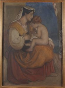Mother and Child with a Bird by Joseph Severn