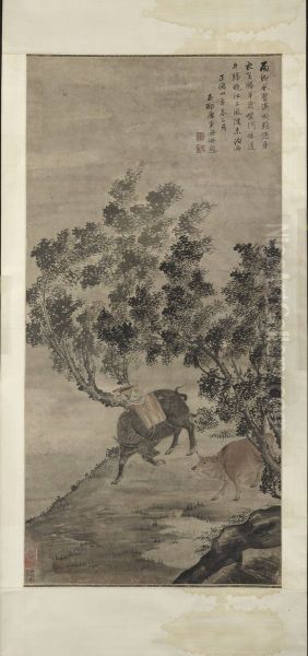 Boy on Water Buffalo, in Ming style - view 1