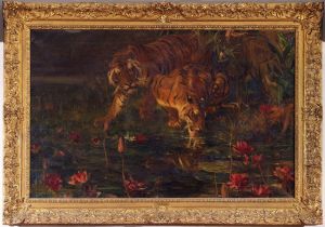 Tigers Drinking by John Macallan Swan