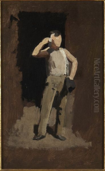 Boy in Brown, study for The Ironworkers' Noontime - view 1