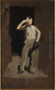 Boy in Brown, study for The Ironworkers' Noontime by Thomas Pollock Anshutz