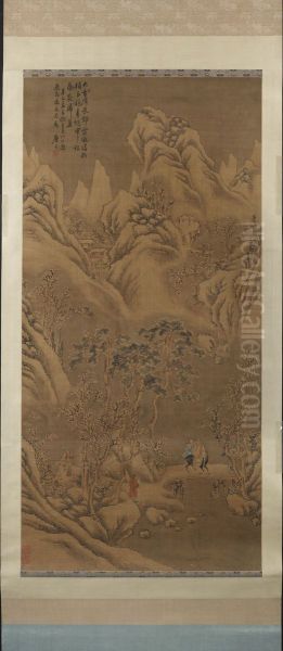 Two Figures under Pine, Ming style - view 1
