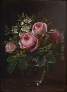 Roses and Tree Anemones in a Glass Vase Roses and Tree Anemones in a Glass Vase