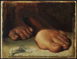 Studies for foot in "Jesus Giving the Keys to Saint Peter" by Jean Auguste Dominique Ingres
