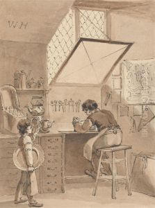 Hogarth Engraving His Master's Shop-bill the Sign of the Angel by John Thomas Smith