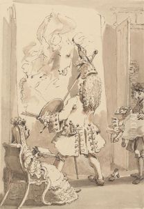 Sir James Thornhill's Boy Entering His Master's Painting Room to Deliver the Bundle and a Letter in the Presence of Lady Thornhill by John Thomas Smith