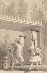 Hogarth Painting in Vauxhall Gardens in the Presence of Jonathan Tyers by John Thomas Smith