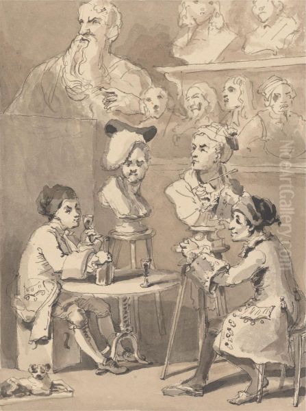 Hogarth Sitting to Roubiliac for His Bust - view 1