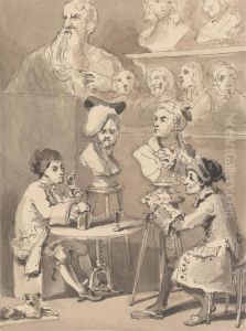 Hogarth Sitting to Roubiliac for His Bust