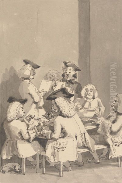 Hogarth at Old Slaughter's Hobbing with Highmore the Painter - view 1