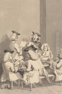 Hogarth at Old Slaughter's Hobbing with Highmore the Painter by John Thomas Smith