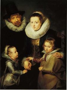 Portrait of Jan Brueghel I (1568-1625) and his family
