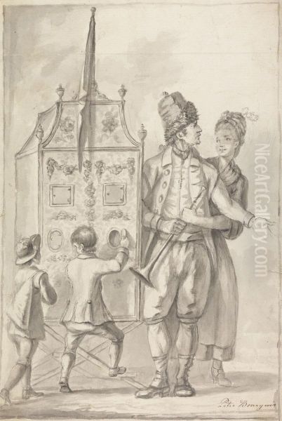 Study of a Peep Show with Two Attendant Figures and Two Children - view 1