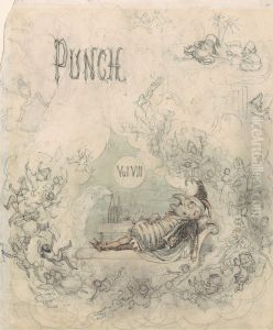 Title page for Punch, vol. VIII by Richard Doyle