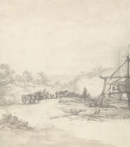 Unloading Pit Props at Coalbrookdale by Thomas Hearne